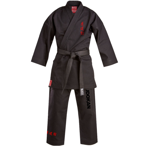 Blitz - Karate Gi Black Custom Heavyweight 14oz Silver