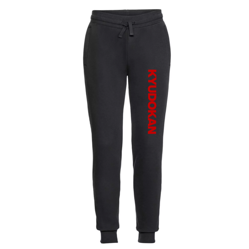 joggers black red